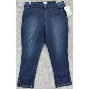 Coldwater Creek Dark Wash Flat Front Slit Ankle Jeans sz 18 (15633) NEW